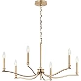 Kichler Malene 6-Light Chandelier, Updated Traditional Light in Champagne Bronze, Sloped Ceiling Compatible, for Foyer, Dinin