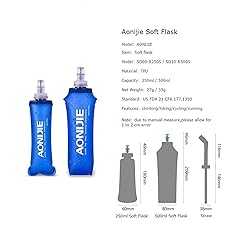 AONIJIE 2 Pack Soft Water Bottle, TPU Collapsible