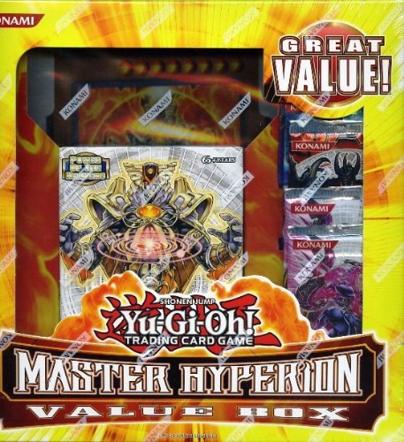 Yugioh Master Hyperian Factory Sealed Collectors Value Box! Includes Lost Sanctuary Structure Deck and FIVE(5) Yugioh Booster Packs including 2 Galactic Overlord Booster Packs! PLUS SPECIAL EXCLUSIVE Master Hyperion Over-Sized Card! Absolutely Loaded !!