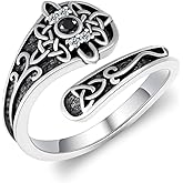 qielizhu Witches Knot Ring 925 Sterling Silver Celtic Witches Knot Spoon Ring Witches Knot Jewelry Gifts Irish Jewelry Gifts for Women