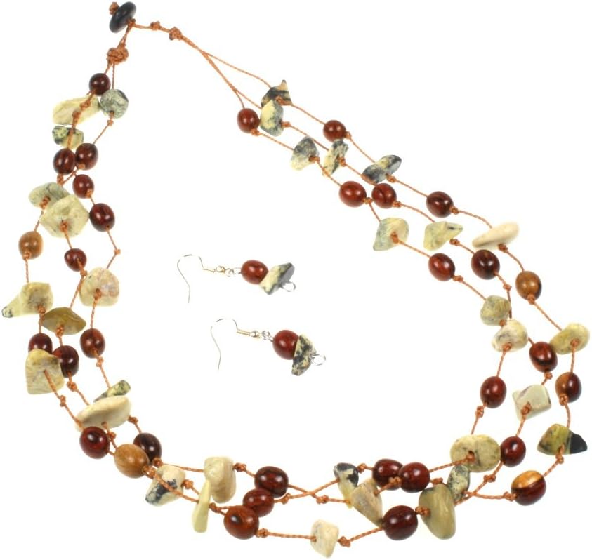 Necklace Jewellery Earrings Wooden Jewellery Set HS7