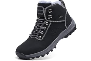 TSIODFO Fashion Men Boots Winter Waterproof Outdoor Hiking Shoes Leather Black