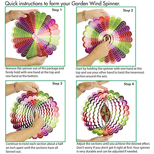 Dawhud Direct Kinetic 3D Spiral Metal Garden Wind Spinner