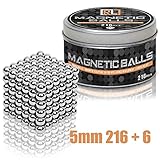 R&L Magnetic Sphere 216 PCS + 6 Magic Building Blocks Educational Fidget Toy Rollable Magnets Fidget Toys for Anxiety Stress Relief