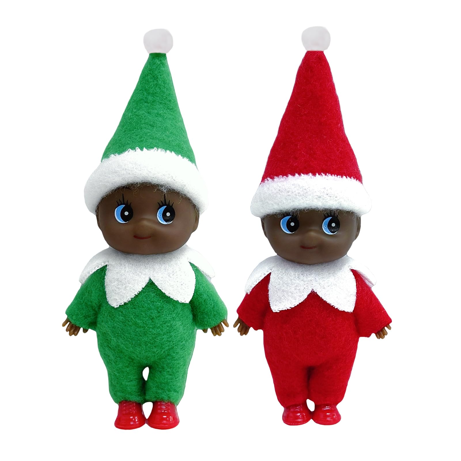 2pcs Mini Christmas Baby Elf Dolls for Girls Boys,Cute Little Elfs Twins Christmas Baby Elves,Small Elf Baby Doll Novelty Toys Tiny Christmas Dolls Elf Accessories for Kids Gift Xmas Stocking Stuffers