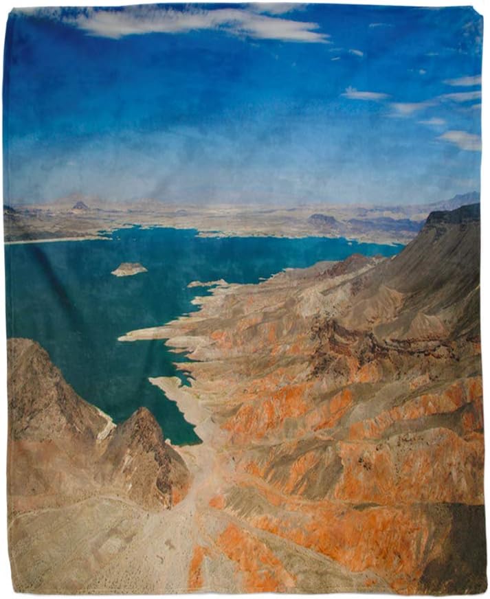 rouihot 50x60 Inches Throw Blanket The Colorado River and Its Lakes Formed by Hoover Warm Cozy Print Flannel Home Decor Comfortable Blanket for Couch Sofa Bed
