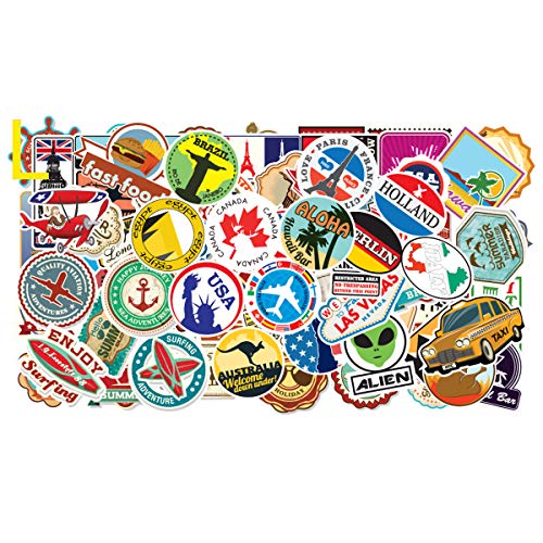 6 Waterproof+Stickers+National+Skateboard+Suitcase