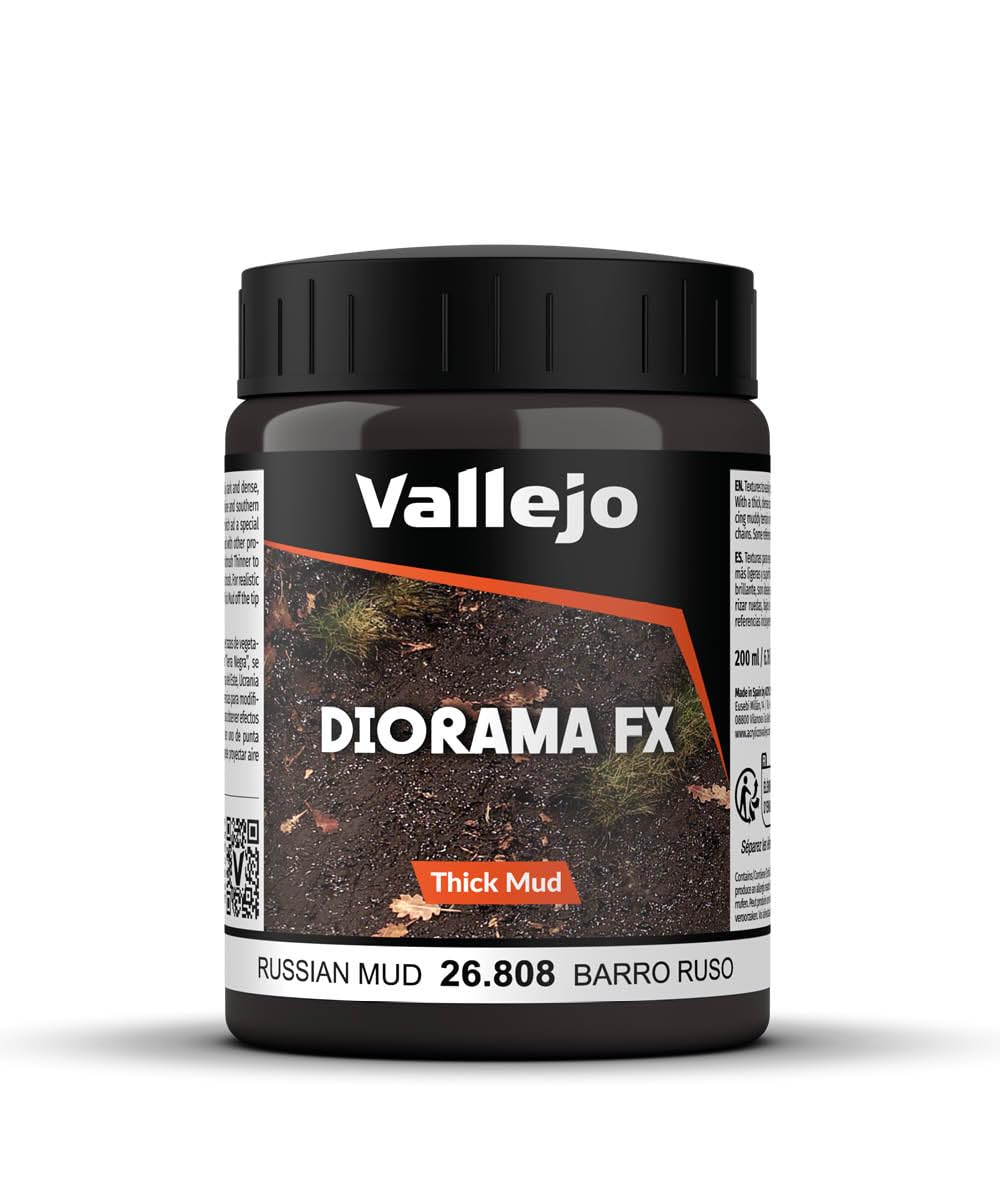 AV Vallejo Weathering Effects 200ml - Russian Thick Modelling Mud, (Packaging May Vary)