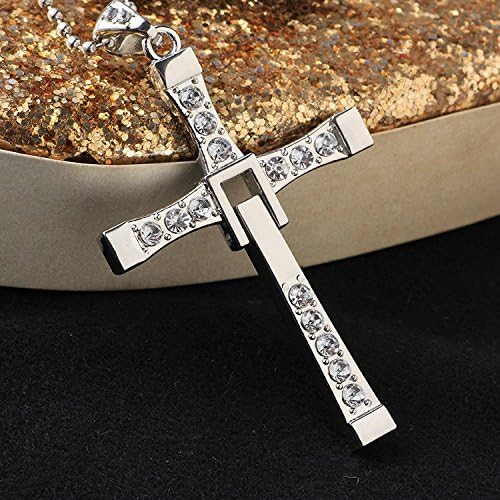 Viout® Fast and Furious Collection,Rotatable Titanium Steel Cross Necklace the Fast and the Furious Dominic Toretto Men's Cross Pendant Necklace Christian, Men Classic Necklace