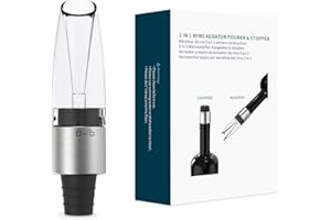 KITCHENDAO 2-in-1 Wine Aerator Pourer and Stopper, Premium Wine Air Aerator Pourer Decanter Spout Dispenser No Drip or Spill-
