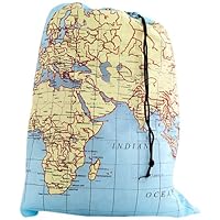 Kikkerland Travel-Size Laundry Bag, World Map