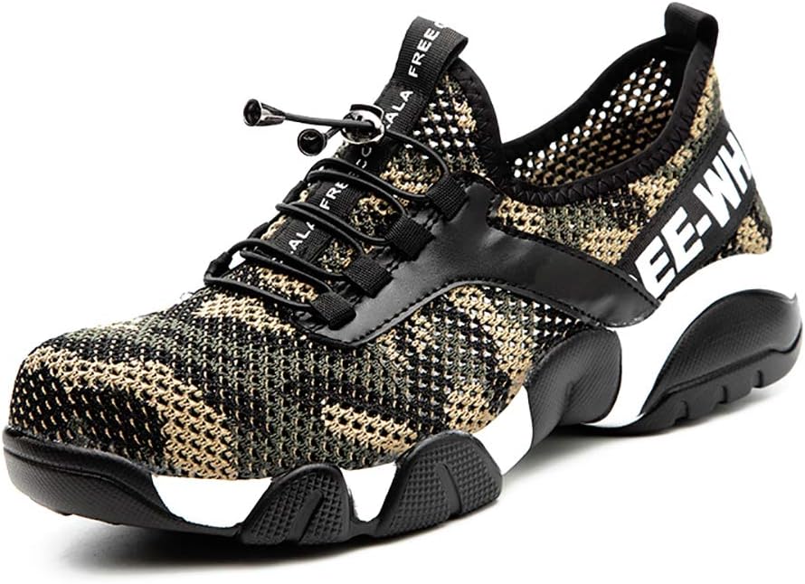 Unisex Adults Summer Breathable Steel Toe Caps Safety Shoes New Lightweight Work Sneakers For Construction Industrial, Running Sport Anti Slip Trainers