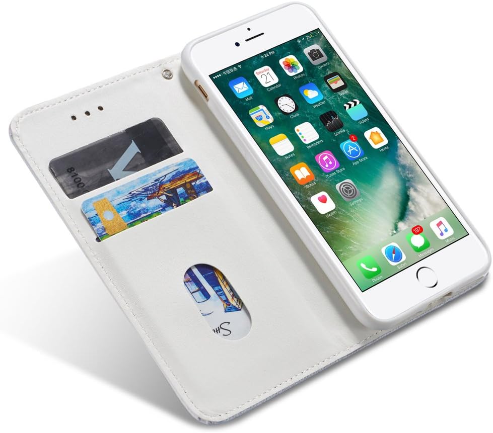 ZCDAYE Flip Wallet Case Cover - White, iPhone 5/5S/SE - Image 3