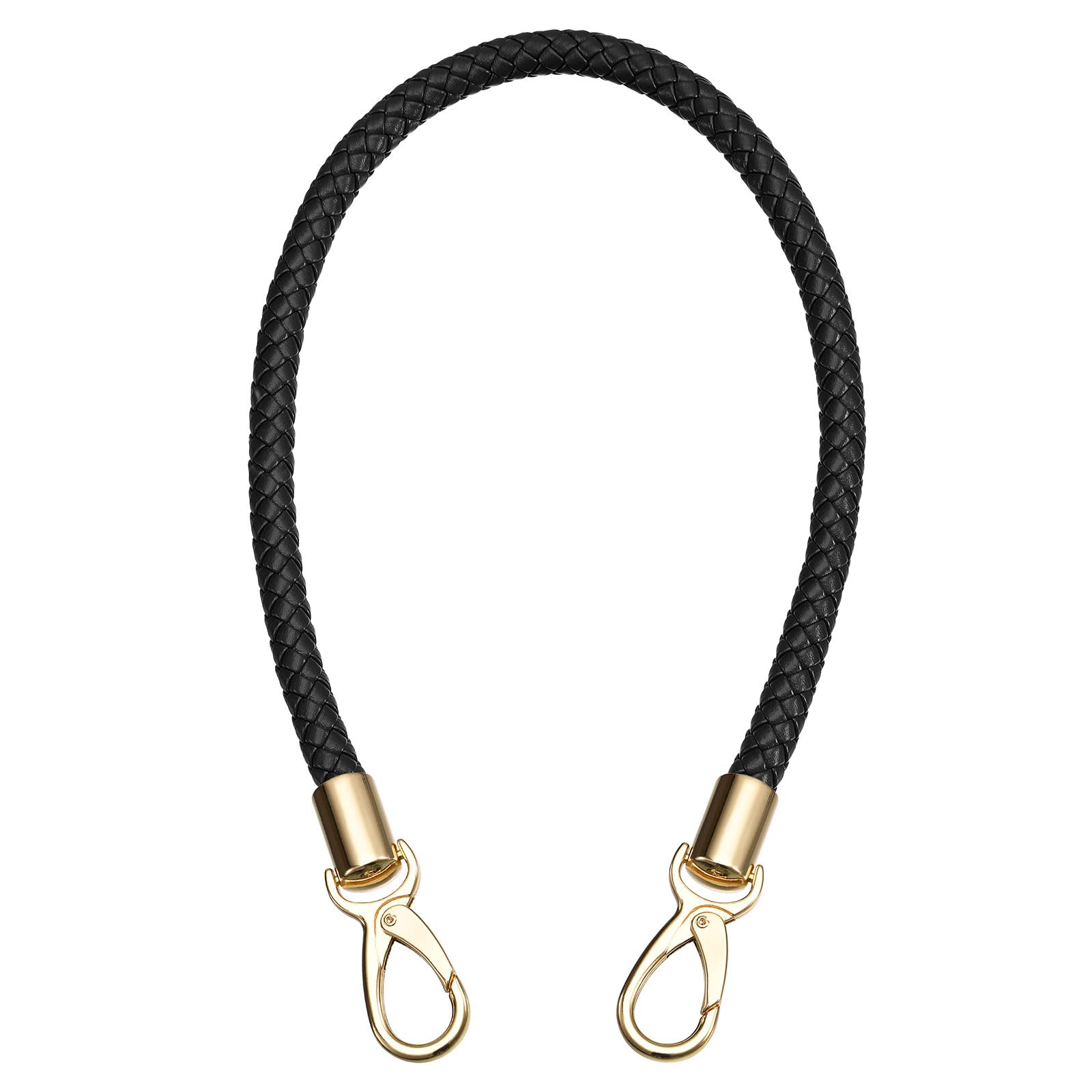 uxcell Leather Purse Strap, 60cm/23.6" PU Braided Purse Replacement Handle for Women's Handbag Underarm Bag Tote (Black)