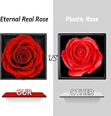 ADAZ Preserved Real Rose Gift Box with I Love You Necklace for Her view 2