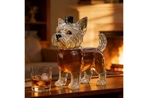 Norwich Terrier Whisky Bottle – Dog Shape Glass Decanter,Personalized Dog Decanter 3D Animal Empty Wine Bottles,Clear Puppy S