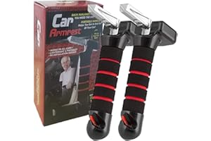 Coyoohouse 3 in 1 Vehicle Support Handles, Elderly Portable Automotive Door Assist Handles, with Seatbelt Cutter and Window Breaker for Elderly and Handicapped (Handles * 2 Pack)