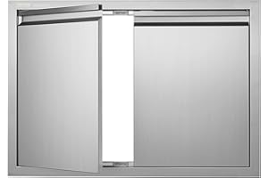 VEVOR Stainless Steel BBQ Access Door - 30W x 21H Inch Double Vertical Wall Door for Outside Cabinet and Grilling Station