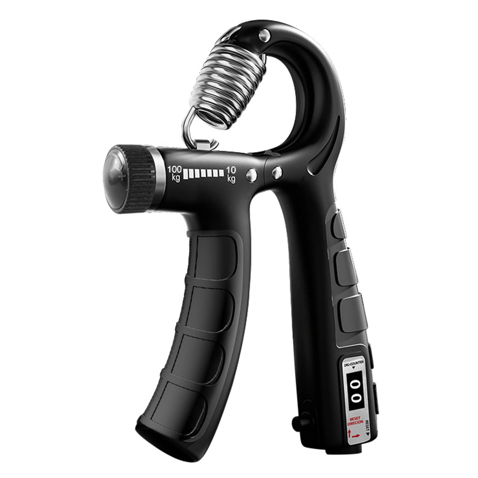 Mynoozi Hand Grip Strengthener, Forearm Strengthener Adjustable Resistance 22-220 Lbs (10-100kg), Grip Strength Trainer Kit with Automatic Counter for Strong Wrists, Fingers, Forearm, Hands-Black