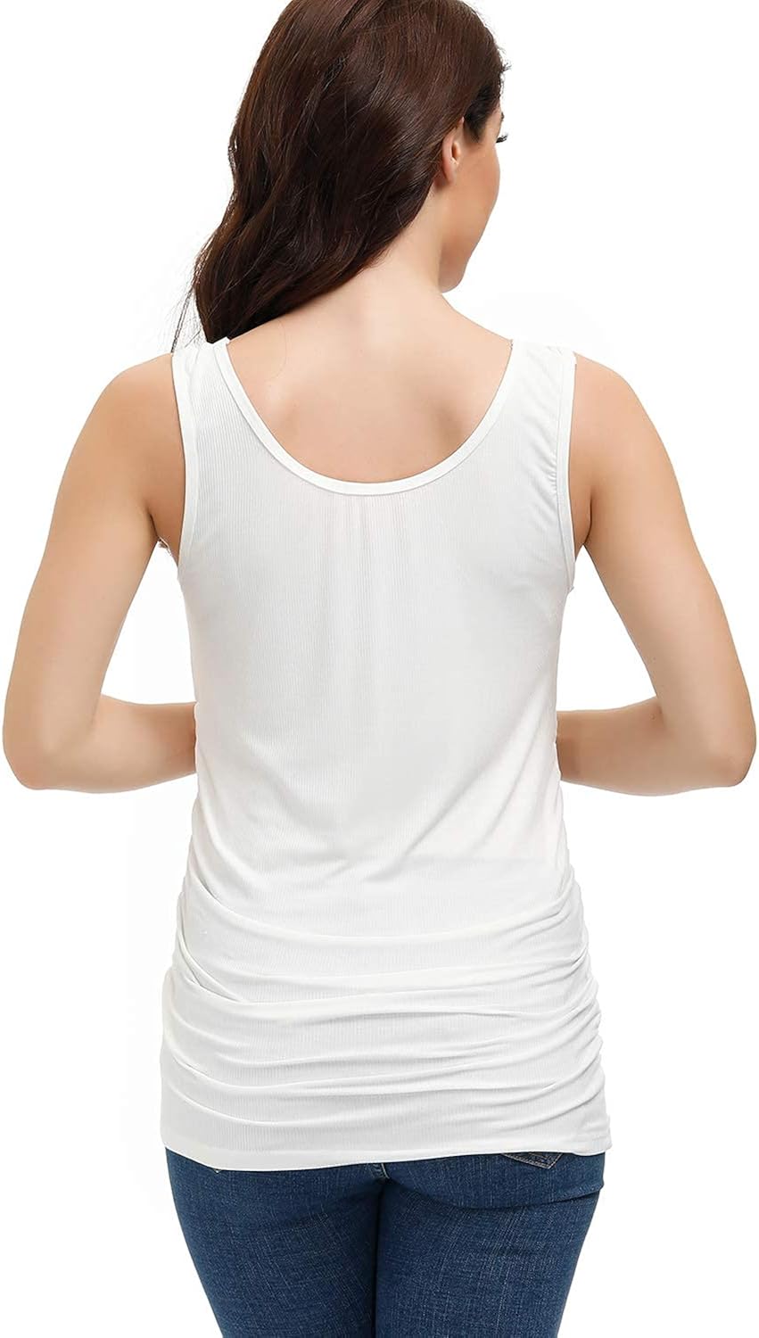 HOFISH Women's Sleeveless Nursing Maternity Tank Top Cami For Easy Breastfeeding Tank Top Tee Shirt Maternity Clothes at  Women’s Clothing store