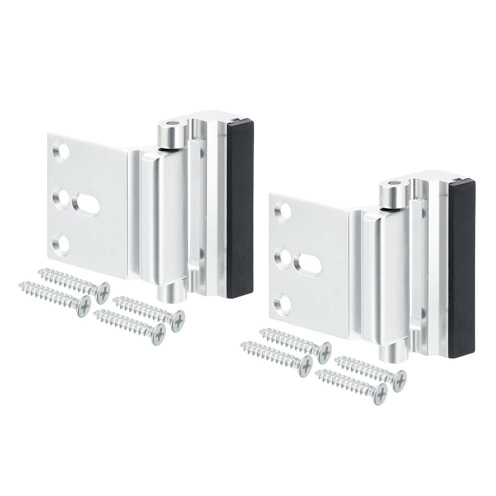 PATIKIL Home Security Door Lock, 2 Pack 3" Stop Door Reinforcement Lock Withstand 800 Lbs High-Security Aluminum Door Latch Stopper with Screws for Home Safety Privacy, Silver