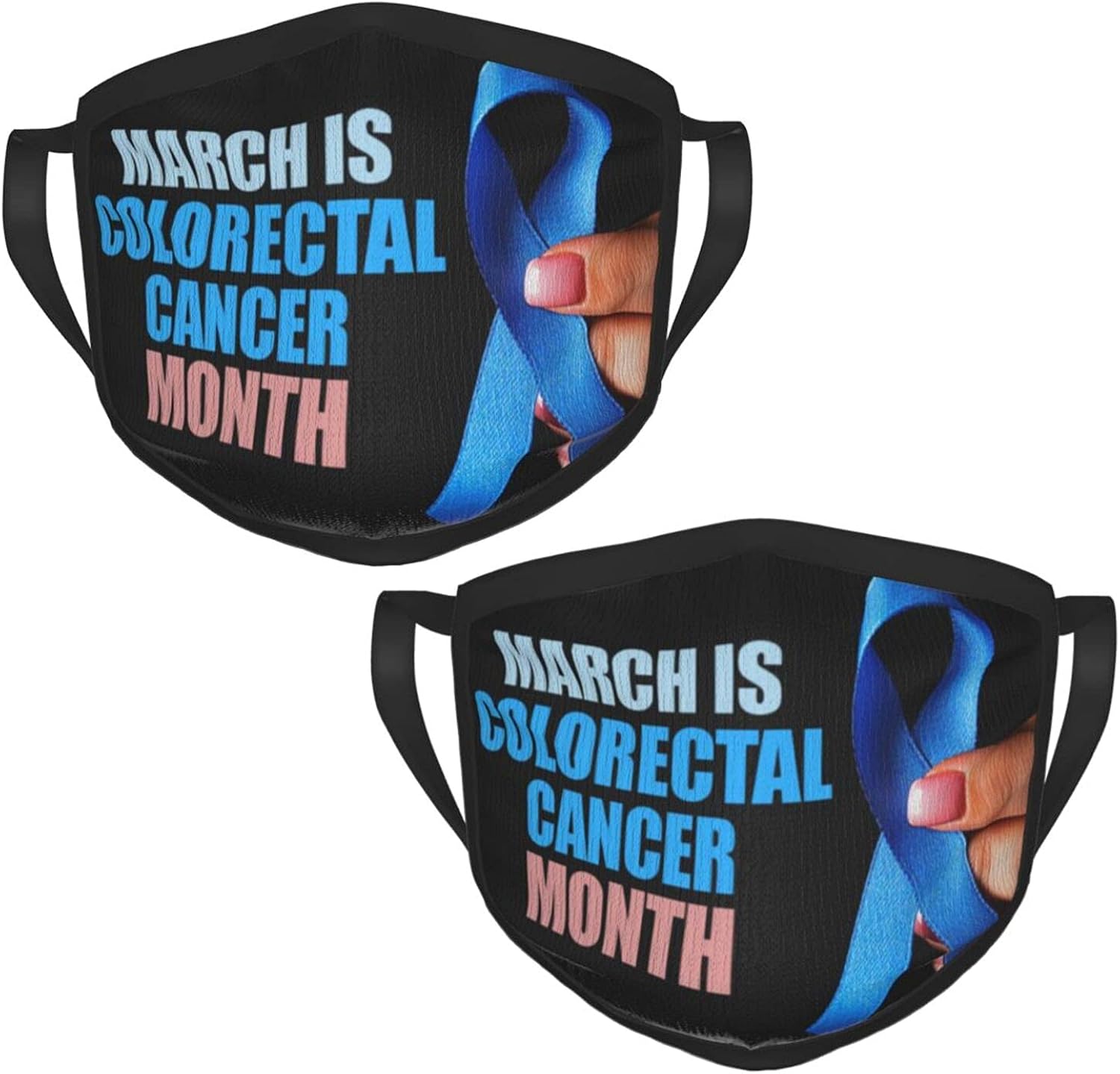 Colorectal Cancer Awareness Adult Black Border MasksOutdoor Dust Proof