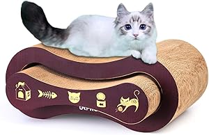 URPRO Cat Scratcher, 2-in-1 Cat Scratcher Cardboard, Cat Sofa, Cat Scratching Pad, Cat Furniture, Cat Bed, Cat Scratching Post