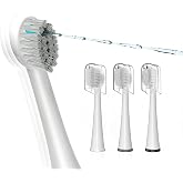 Replacement Brush Heads for Waterpik Sonic Fusion 2.0 - Flossing Toothbrush Head for Water pik with Color-Coded Rings &amp; Hygienic Caps - 3 Pack White Soft Bristles - Compact Size