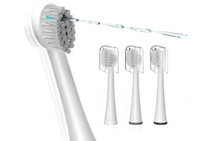 ZOCCEE Replacement Brush Heads for Waterpik Sonic Fusion 2.0 - Flossing Toothbrush Head for Water pik with Color-Coded Rings & Hygienic Caps - 3 Pack White Soft Bristles - Compact Size