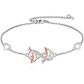 MONGAS Dolphin Bracelet 925 Sterling Silver Infinity Dolphin Bracelet Ocean Animal Jewelry Gifts for Women
