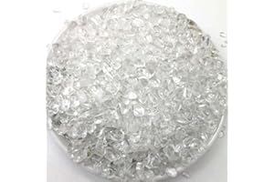 IMALY Clear Quartz Tumbled Chips Stone Polished Crushed Healing Crystal Quartz Pieces Irregular Shaped Stones for Home Decorative Stones Vases Plants Succulents 0.5lb
