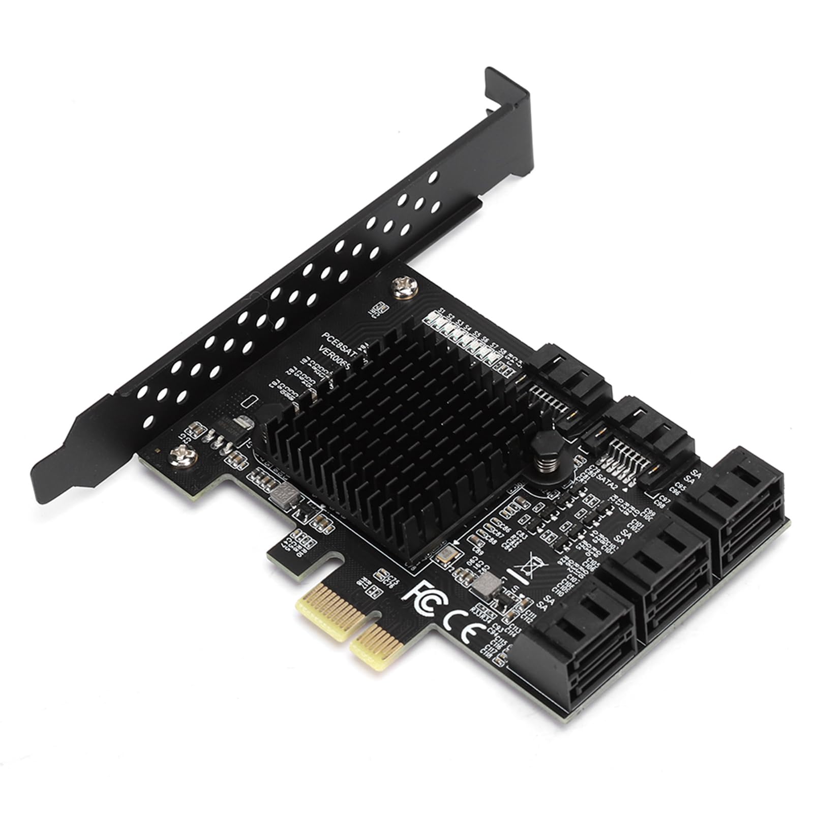 Tbest Adapter PCI - E 8 Port Expansion Card PCI - E to SATA3.0 SSD RAID Expansion Card with SAS 6 IBM M1015 Controller Expansion Board 8 Port SATA3.0 Interface Expansion Card