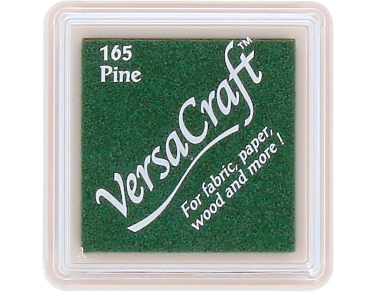 Tsukineko VersaCraft Ink Pad for Stamping - Black, Pine - Small - Water-based, Opaque, Archival - Embossing