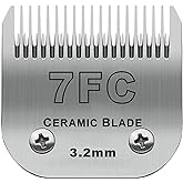 7FC Detachable Dog Blades Compatible with Andis/Oster A5 Grooming | Compatible with wahl km10 dog clipper,Cut Length 1/8"(3.2mm),Made of Ceramic Blade &amp; Stainless Steel Blade