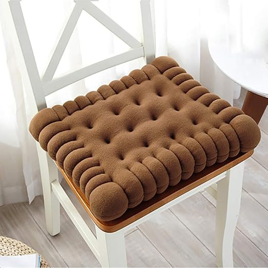 Amazon Com Mevida Plush Thicken Tufted Chair Cushion Creative Biscuit Seat Pad 8 Cm Thicken Chair Pad Square Seat Cushion Dining Chair Office Floor Cushion Dark Brown 50x60cm 20x24inch Home Kitchen