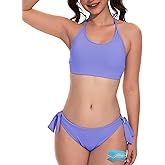 Beautikini Period Swimwear for Teens Two Piece Menstrual Leakproof Swimsuit Halter Bikini Set Bathing Suits for Girls Women