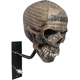 AERFGDE Motorcycle Helmet Skull Holder, Wall Mount Helmet Rack, Resin Crafts,Skull Helmets Holder Suitable for Motorcycle Cap, Baseball Cap, Bicycle Cap, Hat Storage Rack,Sports Gear (Type-A)
