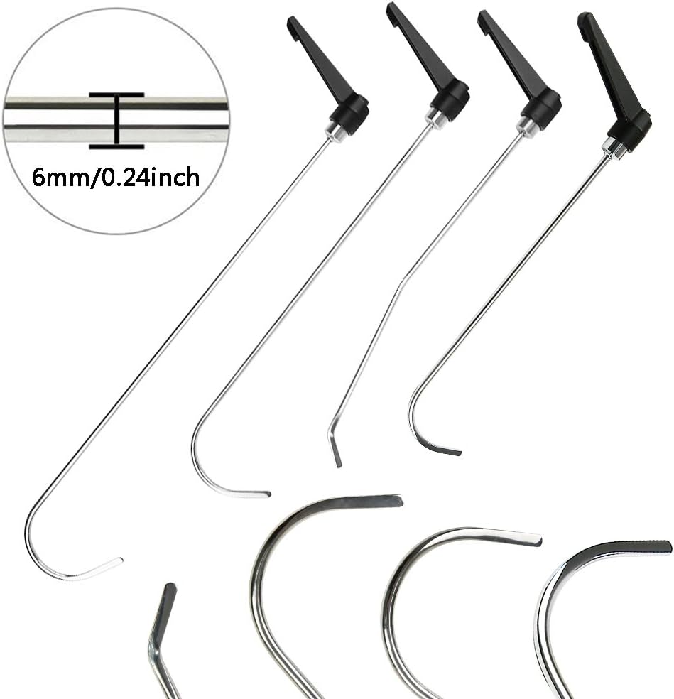 Wcaro Dent Rods with Adjustable Handle 4pcs Newly Design Set of Paintless Dent Repair Tools Dent Remover Tools Paintless Hail Removal Dent Puller Tool Dent Remover Kit