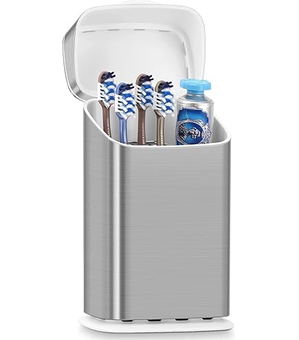 DODAMOUR Support Brosse à Dents Réglable Hauteur Avec Gobelet - Organiseur Salle De Bain Pratique