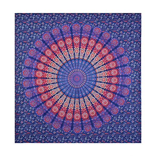 Future Handmade Mandala Tapestry Colorful Wall Hanging Hippies Bedspread Tapestry (Queen Size, Design Q8)