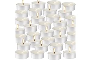 PLIADVBU 50Pcs Unscented Tealights Candle, White Paraffin Tea Lights Candles 4 Hours, Small Votive Candle for Weddings Anniversaries Emergencies