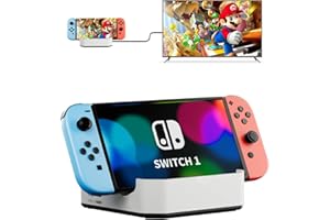 Portable Switch 1 TV Dock Docking Station for Nintendo Switch 1, with 1000Mbps RJ45/4K&60HZ HDMI/USB 3.0/100W Charge PD Port,