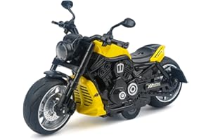 Ming You Pull Back Motorcycle Toys - Toy Motorcycle with Flashing Light up and Sounds for Aged 3+ Kids Christmas Birthday Gifts. (Yellow)