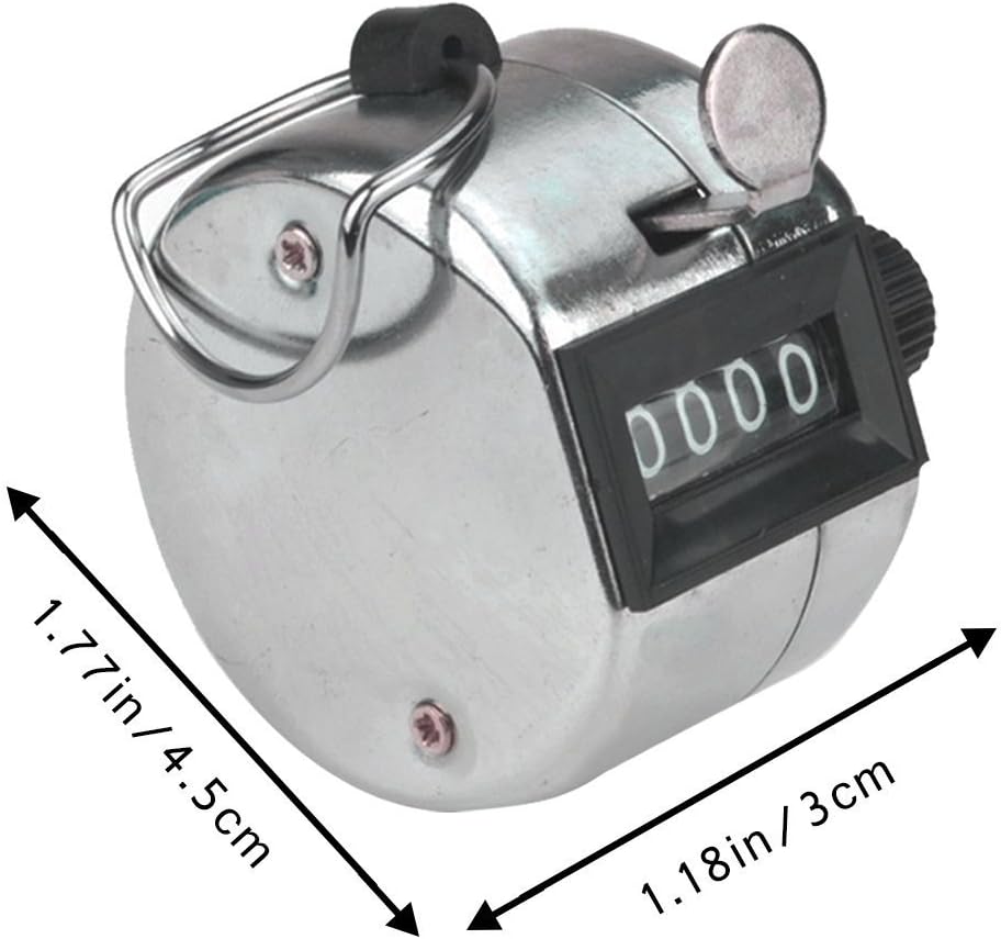 COSTARS Tally Counter Hand Held Clicker 4 Digit Chrome Palm Golf People ...