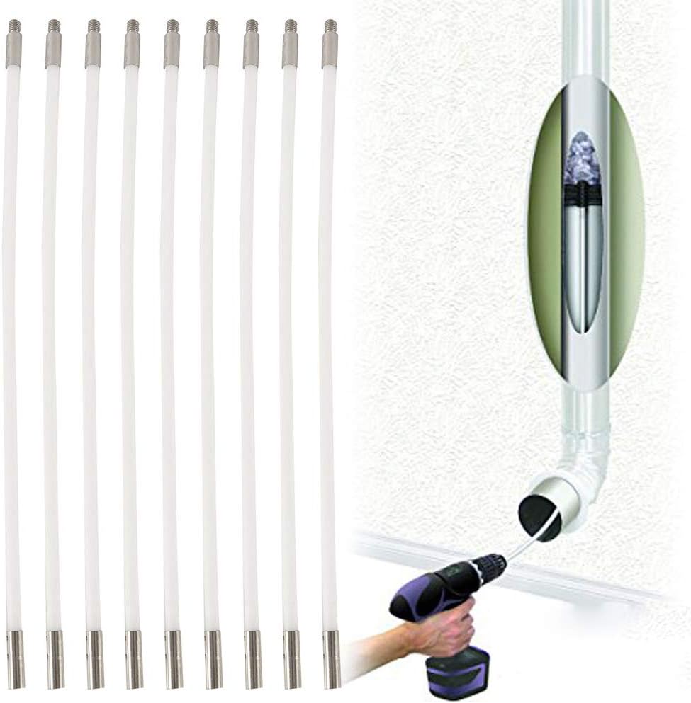 Chimney Cleaning Brush Kit Sweep Sweeping Brush Drain Rod Set Nylon Cleaning Tool Accessory Includes 9 Flexible Rods 1 Brush Head - Image 4