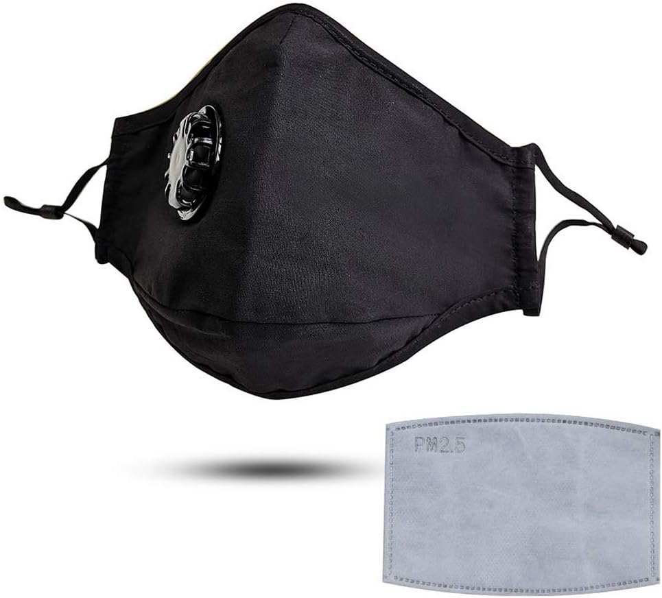 Military Grade Pollution Mask Anti Dust N99 Filters Washable Cotton Respirator with Adjustable Ear For motorcycle,running, cycling, and all outdoor activities.