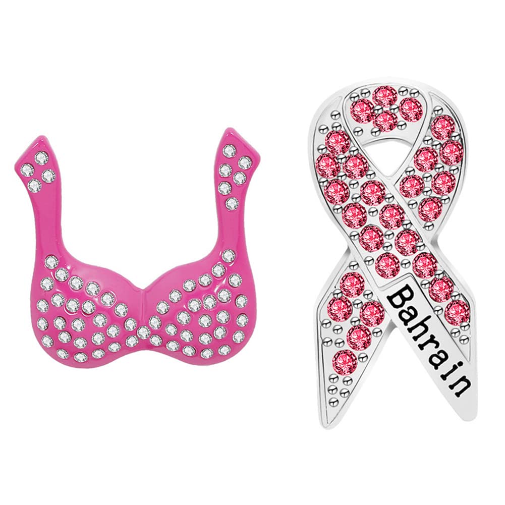 Creative Breast Cancer Awareness Pins Enamel Pins Bra Brooch Pink Ribbon Lapel Stick Pin Jewelry Gifts for Women Girls