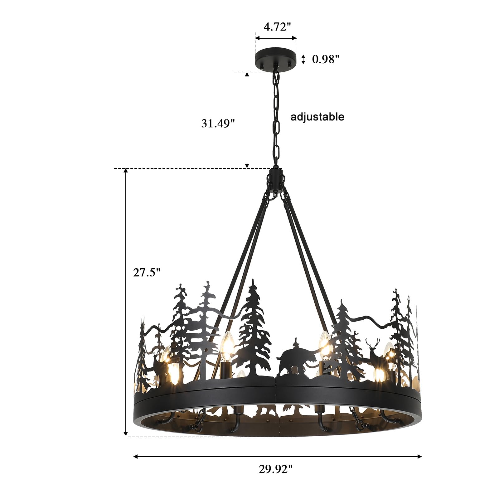 Bicrink Rustic Chandeliers for Dining Room 8-Lights 30