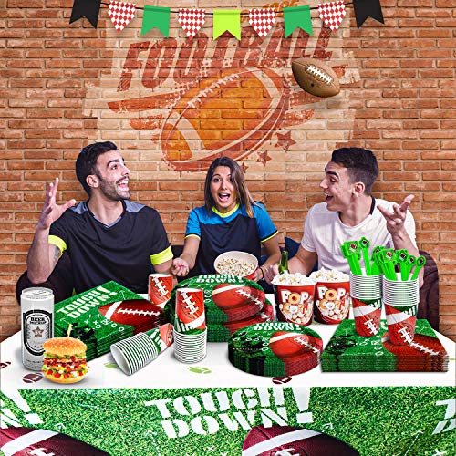 kortes Touchdown Football Themed Party Supplies - 30 Servings - 60 Plates, 30 Napkins, 30 Cups, 30 Knifes, 30 Forks, 2 Table Covers- Perfect for Super Bowl and Football Theme Parties - Thumbnail 4