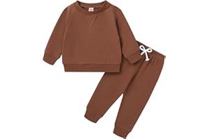 Happy Town Fall Outfits for Toddler Girl Boy Long Sleeve Top and Long Pants Set Toddler Sweatsuits